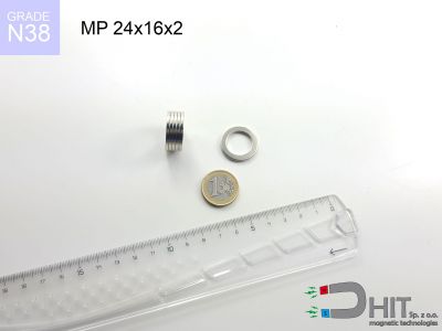 MP 24x16x2 N38 - neodymowe magnesy pierścieniowe