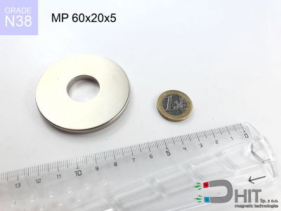 MP 60x20x5 N38 magnes pierścieniowy