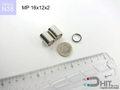 MP 16x12x2 N38 magnes pierścieniowy