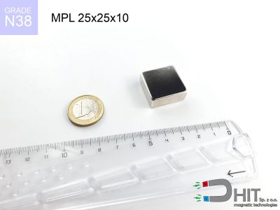 MPL 25x25x10 N38 magnes płytkowy