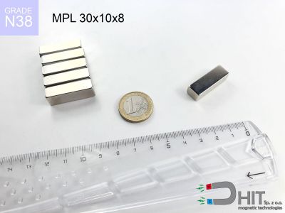MPL 30x10x8 [N38] - magnes płytkowy