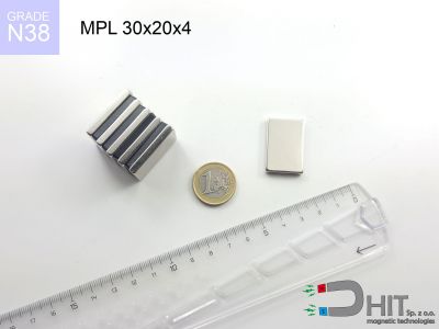 MPL 30x20x4 N38 magnes neodymowy płytkowy