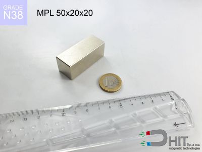 MPL 50x20x20 N38 magnes płytkowy