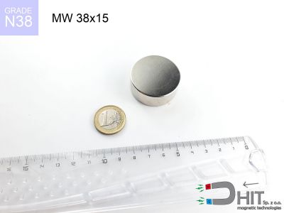MW 38x15 N38 magnes walcowy