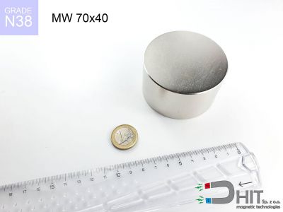 MW 70x40 [N38] - magnes walcowy