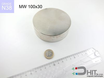 MW 100x30 N38 magnes walcowy