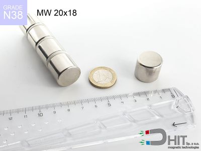 MW 20x18 N38 - magnesy w kształcie krążka