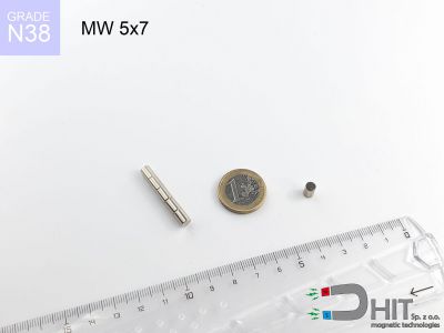 MW 5x7 N38 - magnesy w kształcie krążka