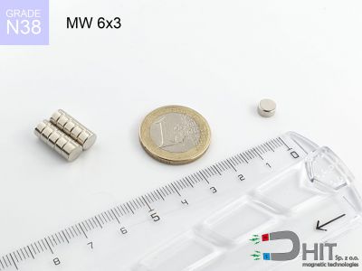 MW 6x3 N38 - magnesy w kształcie krążka