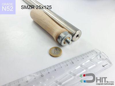 SMZR 25x125 N52 - separatory chwytaki z neodymowymi magnesami z drewnianą rączką
