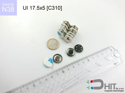 UI 17.5x5 [C310] N38 - magnetyczne uchwyty do identyfikatorów