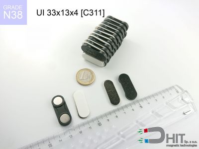 UI 33x13x4 [C311] N38 - magnetyczne zatrzaski do identyfikatorów