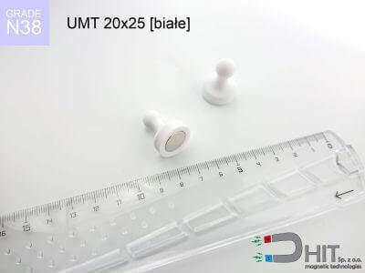 UMT 20x25 white N38 - uchwyty magnetyczne do tablic